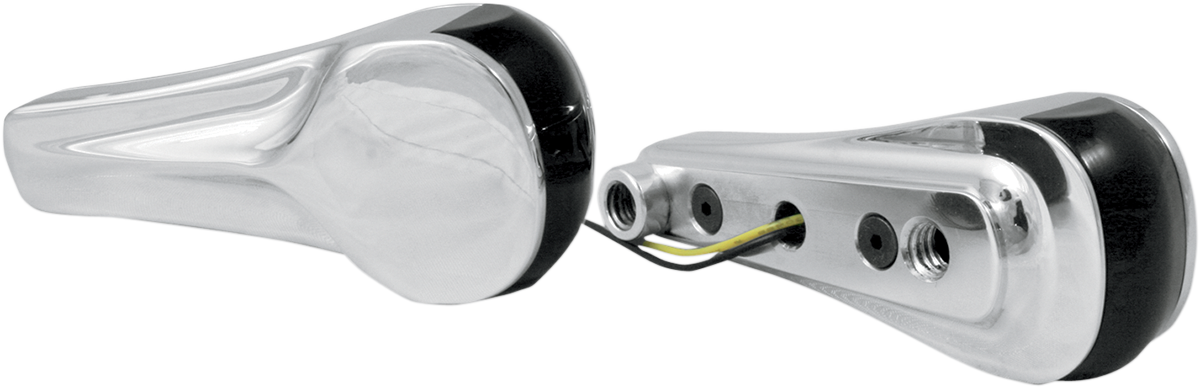 Turn Signals - LED - Front - Finned - Black