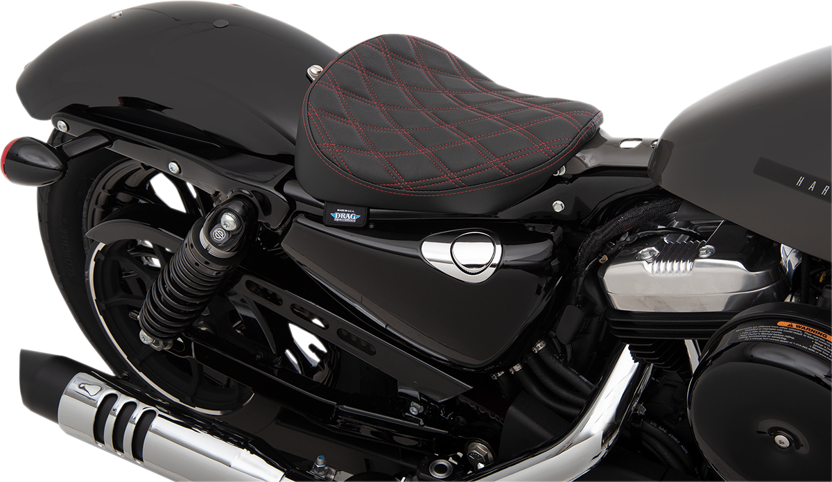 Bobber Solo Seat - Double Diamond - Red Stitch - '10-'22 XL