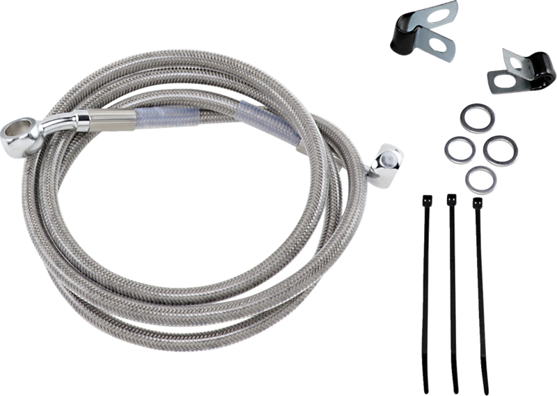 Brake Line - Front - +4" - Stainless Steel