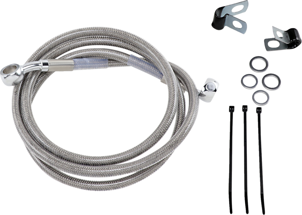 Brake Line - Front - +4" - Stainless Steel