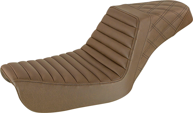 Step-Up Seat - Front Tuck-n-Roll/Rear Lattice Stitch - Brown - FXD