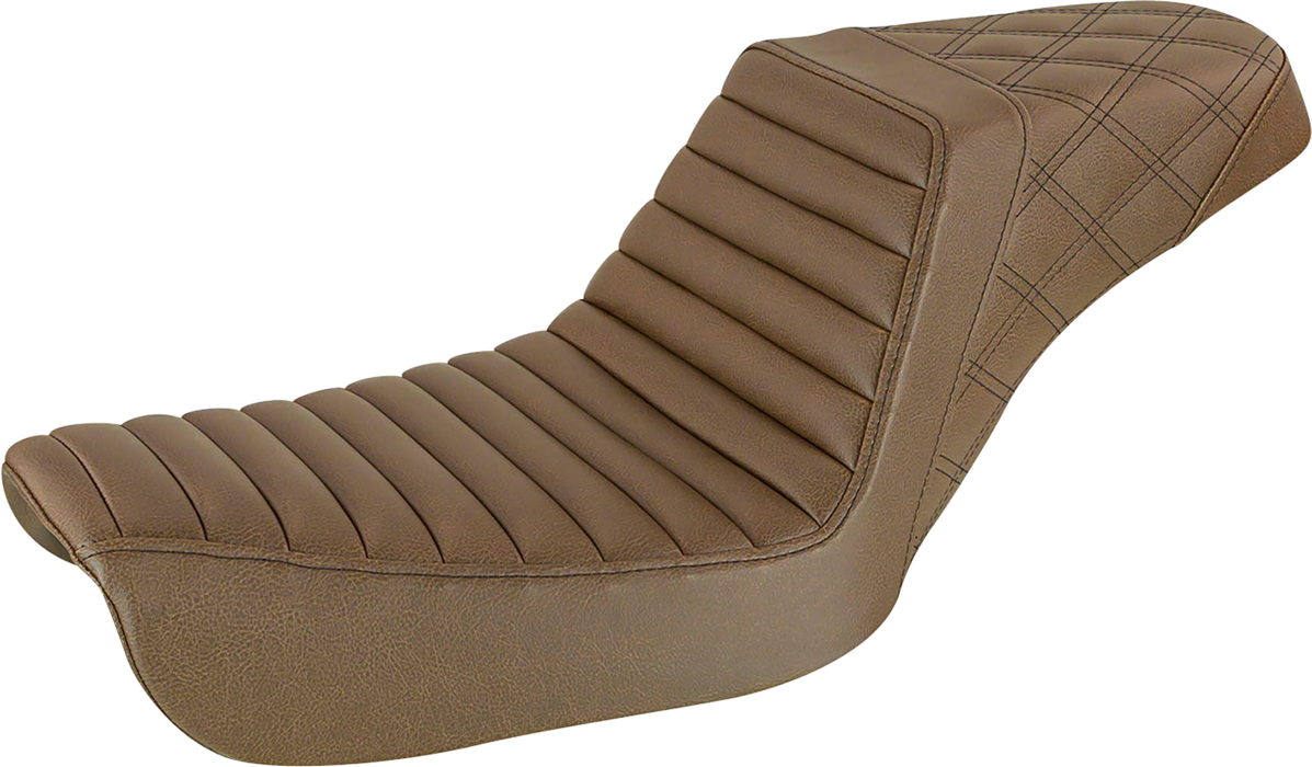 Step-Up Seat - Front Tuck-n-Roll/Rear Lattice Stitch - Brown - FXD