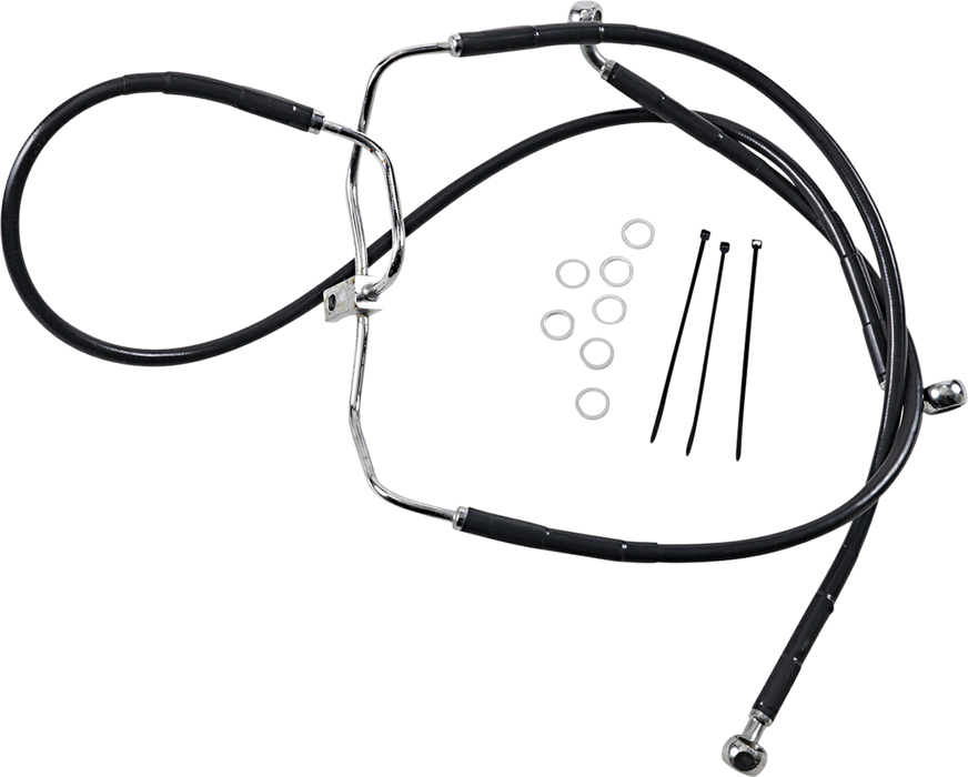 Brake Line - Front - Black - +8" - FXDF '08-'17