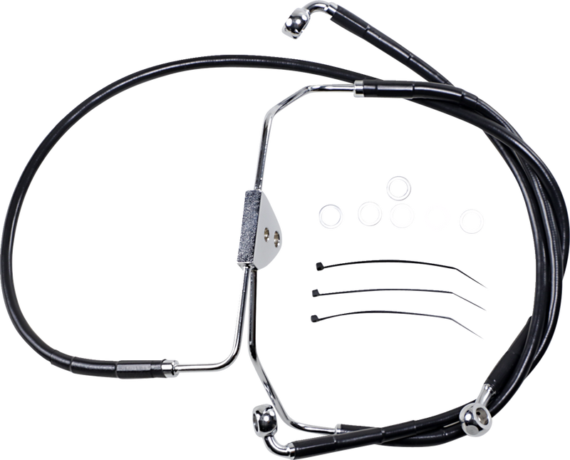 Brake Line - Front - Black - +4"