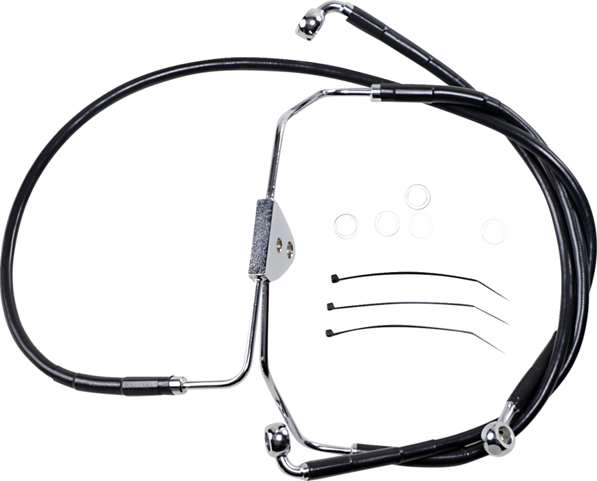 Brake Line - Front - Black - +4"