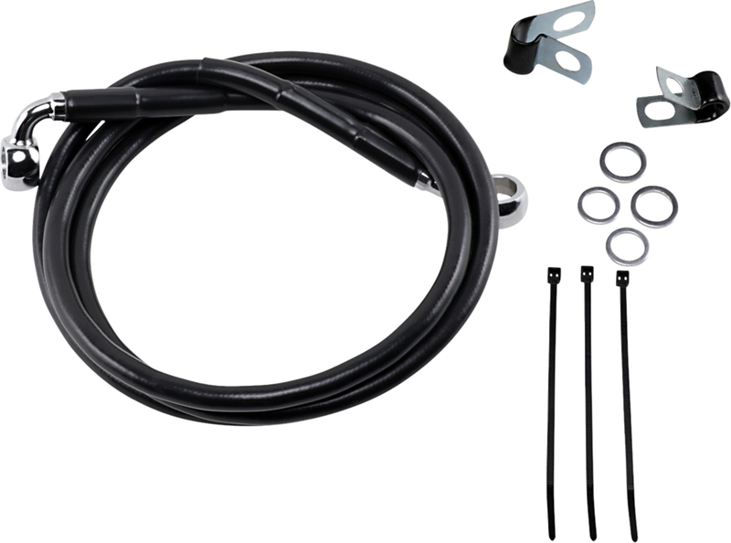 Brake Line - Front - Black - +6" - '99-'07 FXST