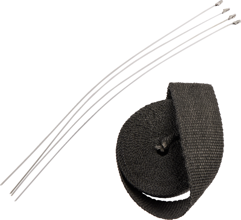 Exhaust Heat Wrap Kit with Ties - Black - 2" x 25'