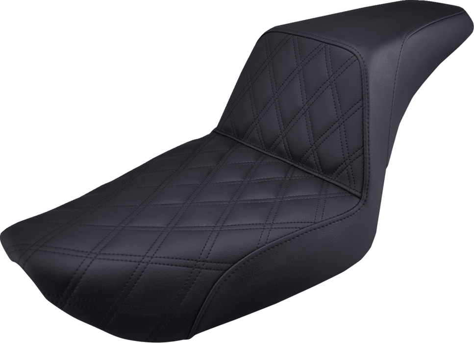 Step-Up Seat - Front Lattice Stitch - Black - Dyna