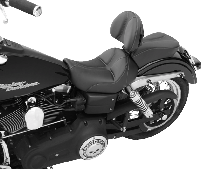 Dominator Solo Seat - w/o Backrest - Black w/ Gray Stitching - FL/FX '06-'17
