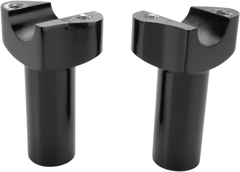 Forged Aluminum Handlebar Risers - Straight - 3-1/2" - Black