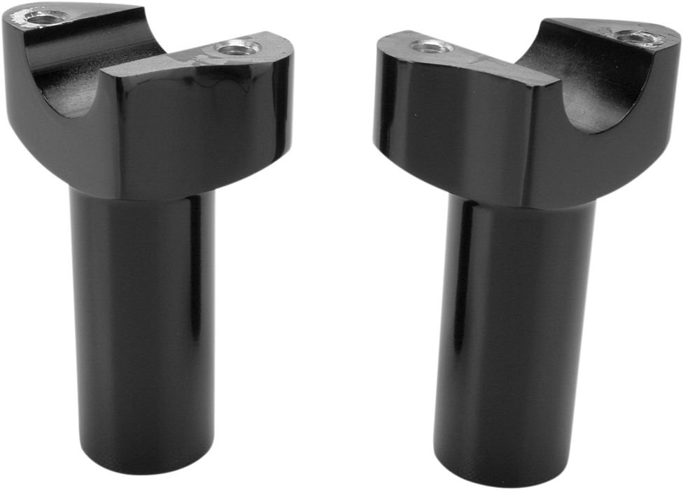 Forged Aluminum Handlebar Risers - Straight - 3-1/2" - Black