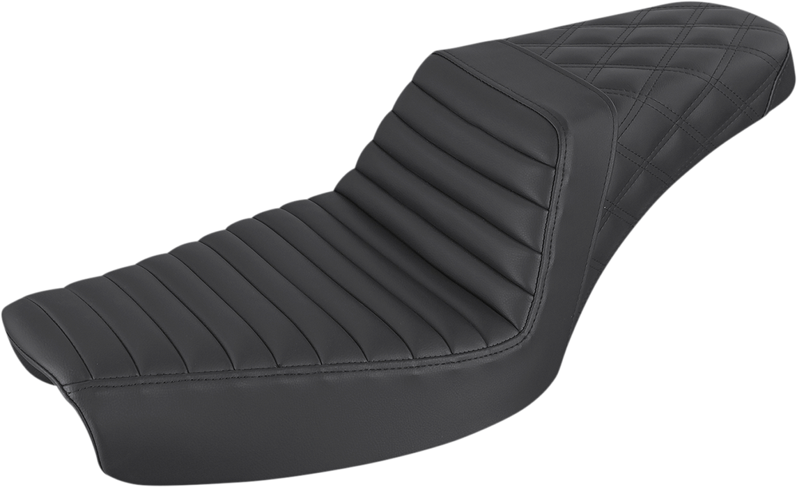 Step-Up Seat - Front Tuck-n-Roll/Rear Lattice Stitch - Black