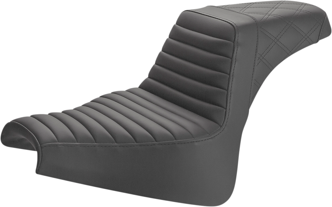 Step-Up Seat - Front Tuck-n-Roll/Rear Lattice Stitch - Black
