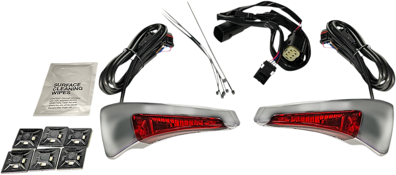 Sequential Tour Pak Seat Back Rest LED Lights - Chrome/Red - CVO