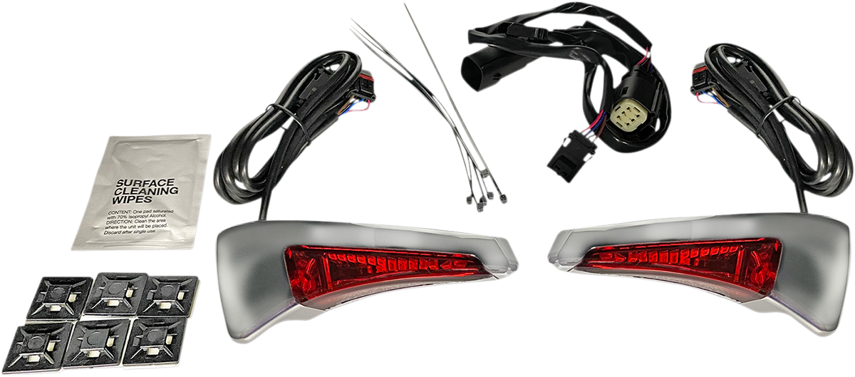 Sequential Tour Pak Seat Back Rest LED Lights - Chrome/Red - CVO