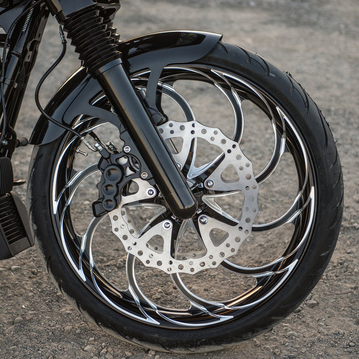 6-Piston Differential Bore Brake Calipers, 14" Black