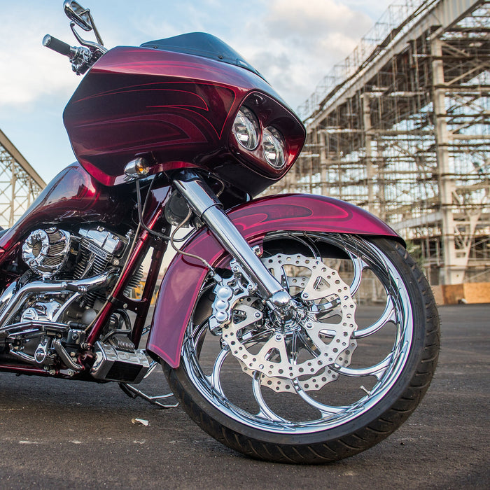 6-Piston Differential Bore Brake Calipers, 14" Chrome