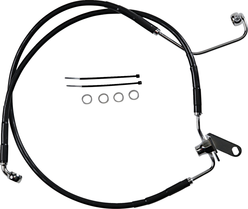 Brake Line - Front - Black - +2" - Softail '04-'06
