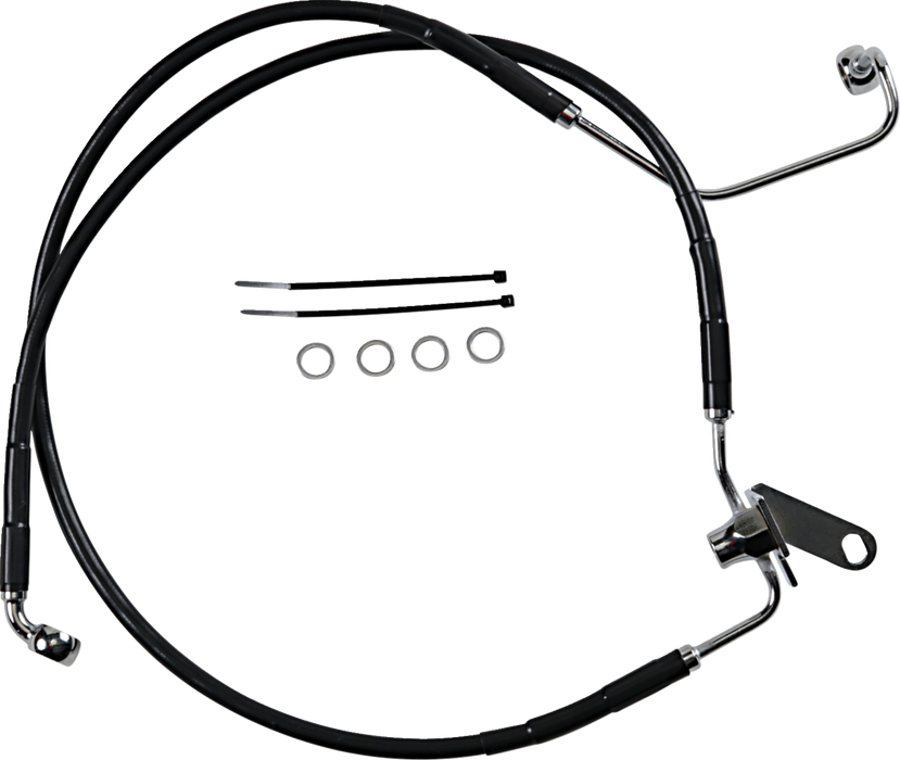 Brake Line - Front - Black - +2" - Softail '04-'06