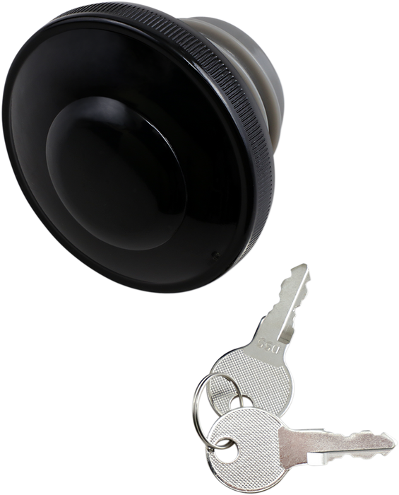 Screw-In Locking Gas Cap - Vented - Gloss Black