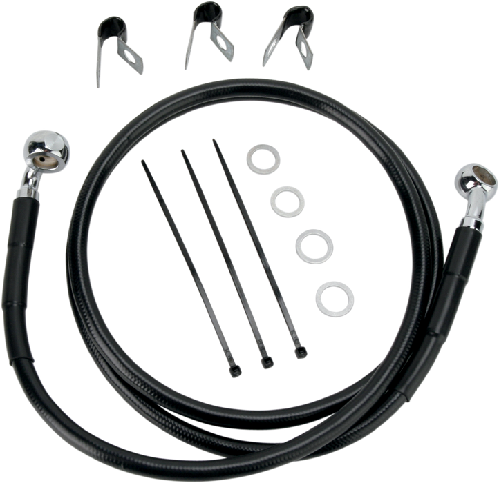 Brake Line - Front - Black - +6" - '00-'07 FLST