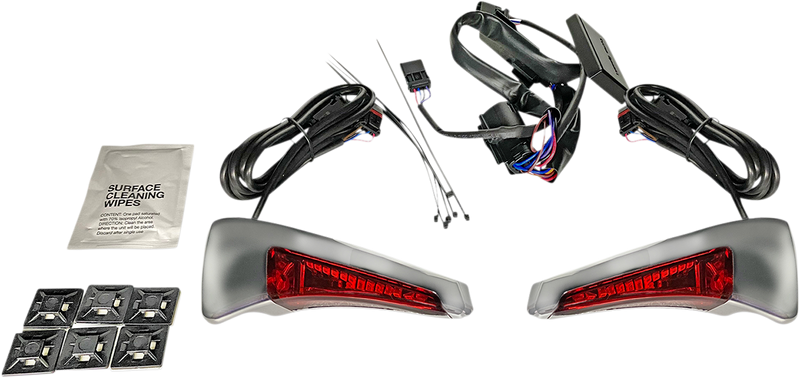 Sequential Tour Pak Seat Back Rest LED Lights - Chrome/Red - FLH