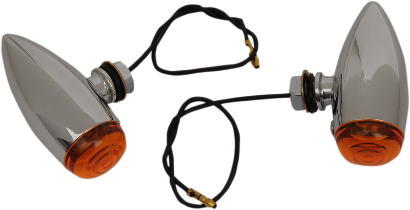 BulletvMarker Lights - LED - Amber Lens - Chrome