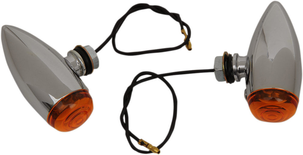 BulletvMarker Lights - LED - Amber Lens - Chrome
