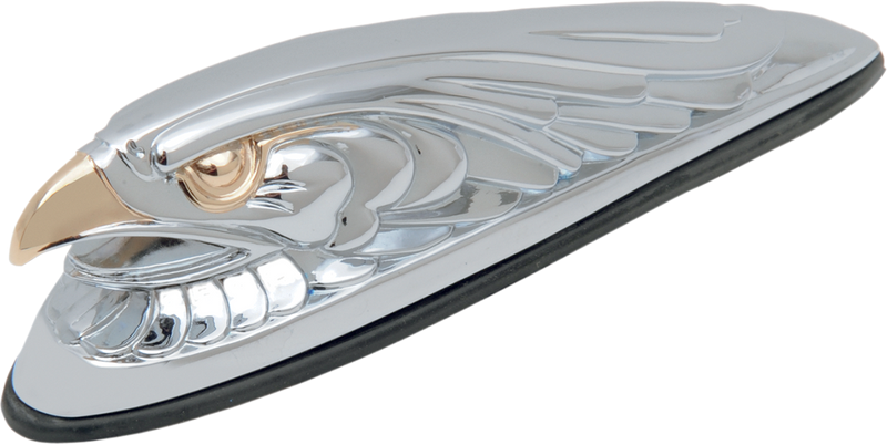 Eagle Head with Lights - Gold Eyes - Small - Chrome