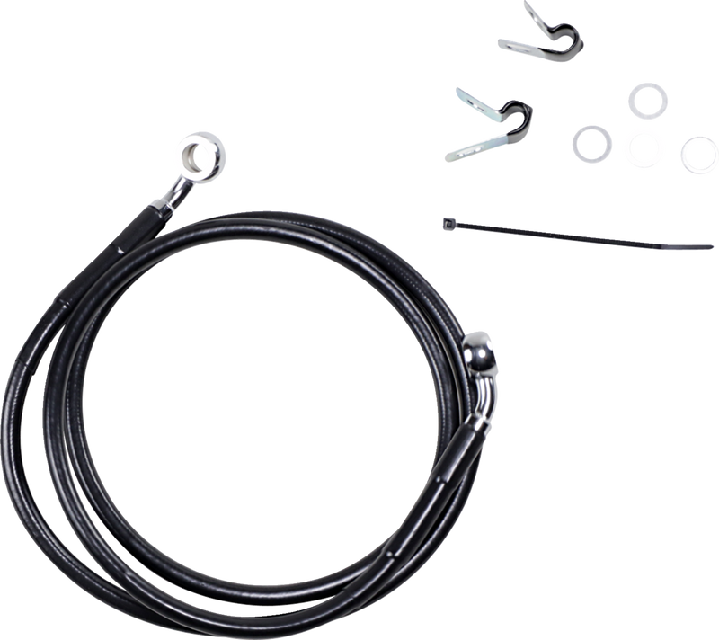 Brake Line - Front - Black - +8" - XL