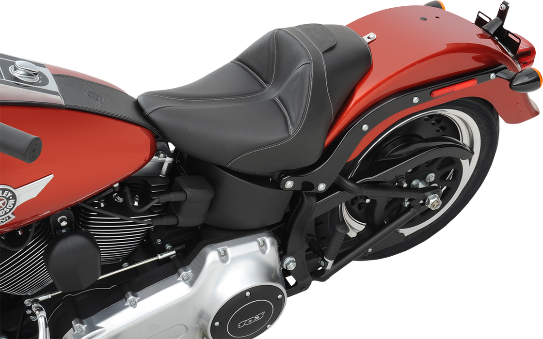 Dominator Solo Seat - w/o Backrest - Black w/ Gray Stitching - FL/FX '06-'17