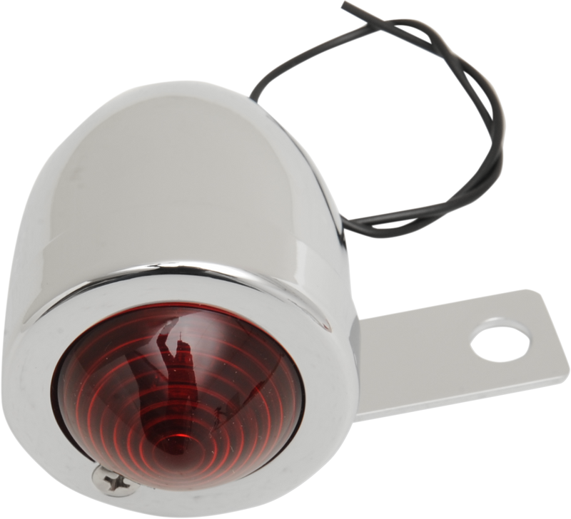 Bullet Light with Mount - Right - Red Lens - Chrome