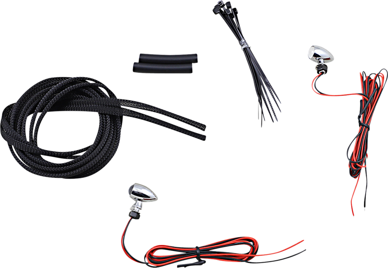Micro Turn Signals - Red -Chrome