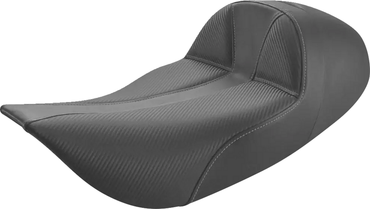 Dominator Solo Seat - Extended Reach - w/o Backrest - Black w/ Gray Stitching - FLHR/FLHX '97-'07