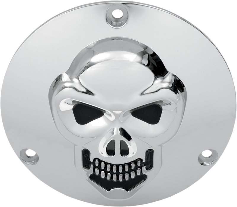 Skull Derby Cover - Chrome - 3 Hole - Big Twin