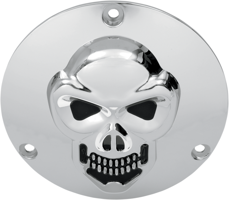Skull Derby Cover - Chrome - 3 Hole - Big Twin