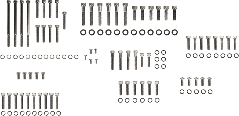 Bolt Kit - Complete Motor - Knurled/Socket-Head - Black/Chrome - '07-'17 Softail/Dyna