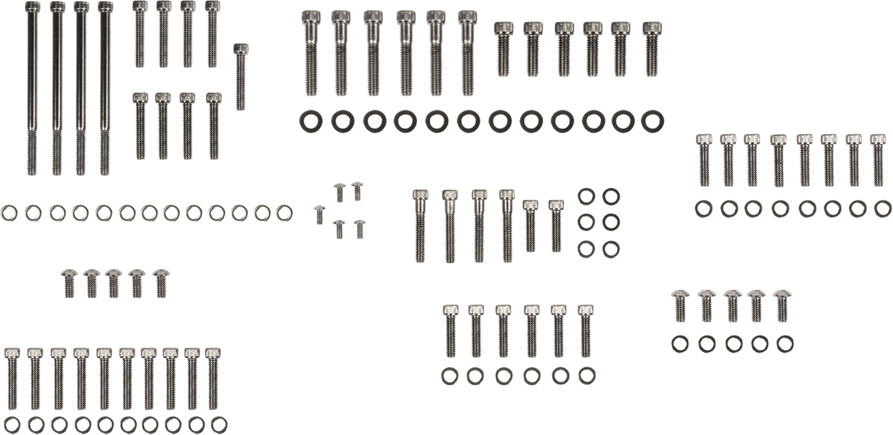 Bolt Kit - Complete Motor - Knurled/Socket-Head - Black/Chrome - '07-'17 Softail/Dyna
