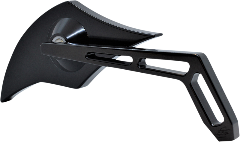 Mirror - Weekend Warrior - Side View - Cut-Out/Flame Head - Oblong - Black - Right