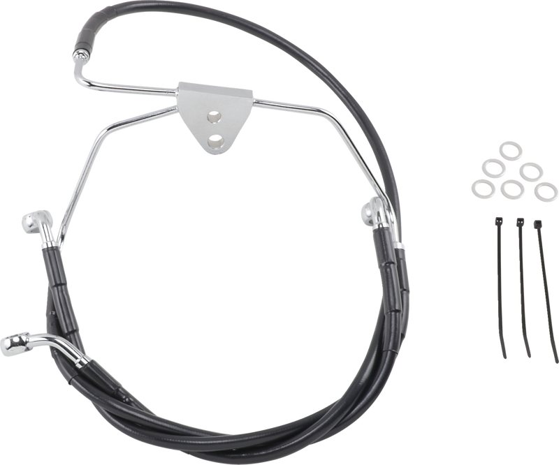 Brake Line - Front - Black - +2" - FLH '96-'07