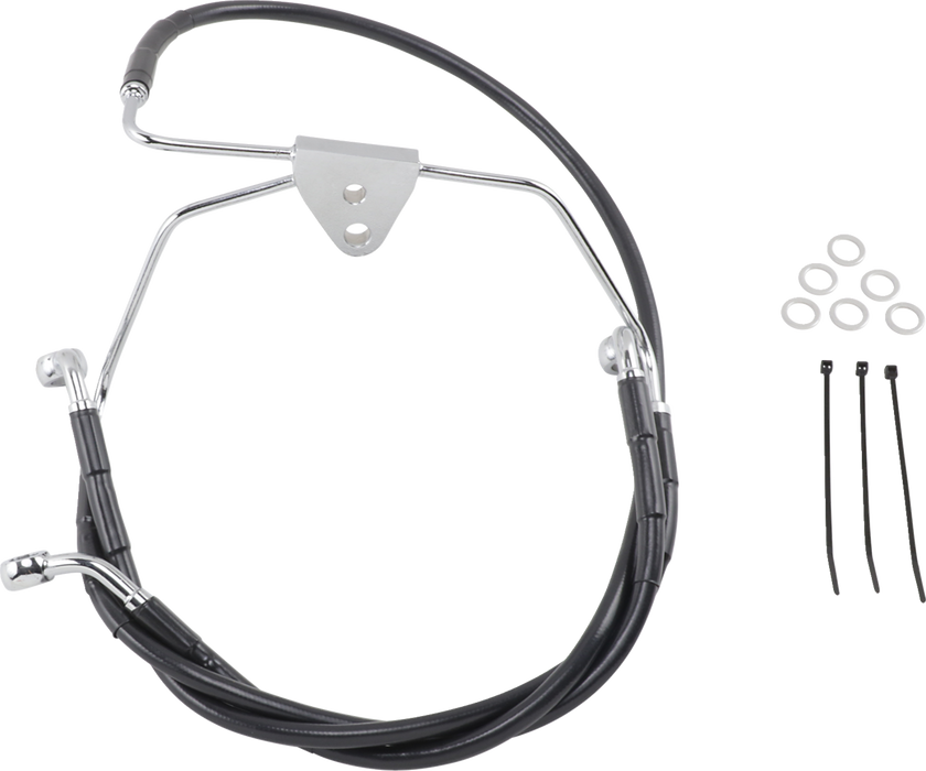 Brake Line - Front - Black - +2" - FLH '96-'07