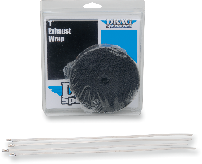 Exhaust Heat Wrap Kit with Ties - Black - 1" x 25'