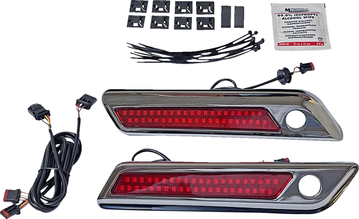 Latch Light - Saddlebag - Dual Color - Red - Chrome