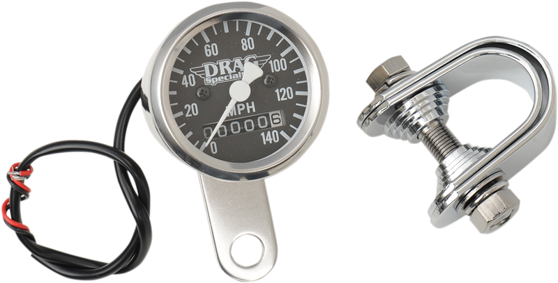 Mini Speedometer - Black - 2:1 Ratio - 1-7/8"