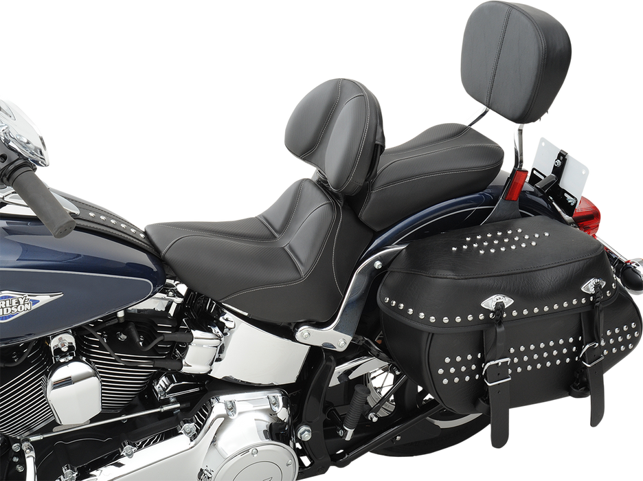 Dominator Solo Seat - w/o Backrest - Black w/ Gray Stitching - FLSTC/N '06-'17