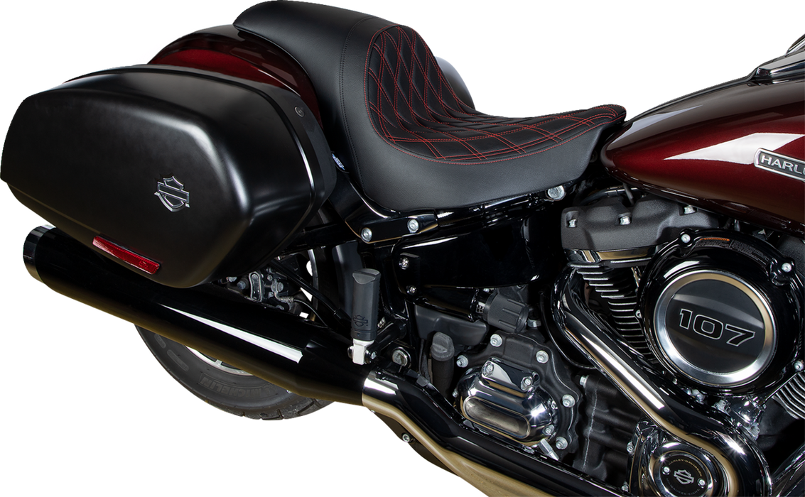 Predator Seat - Double Diamond w/ Red Sitching - Vinyl - FLSB/FXLR '18-'23