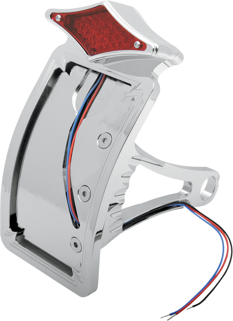 Taillight/License Plate - Side Mount - Curved Vertical - Diamond