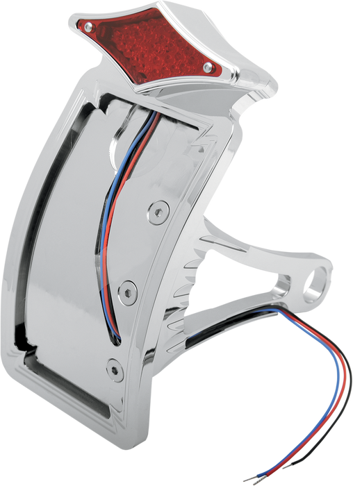 Taillight/License Plate - Side Mount - Curved Vertical - Diamond