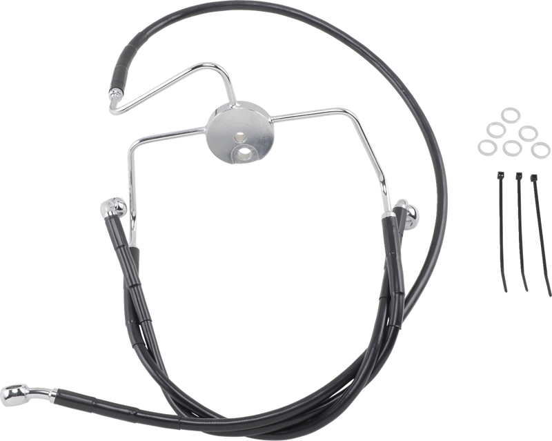 Brake Line - Front - Black - +6"