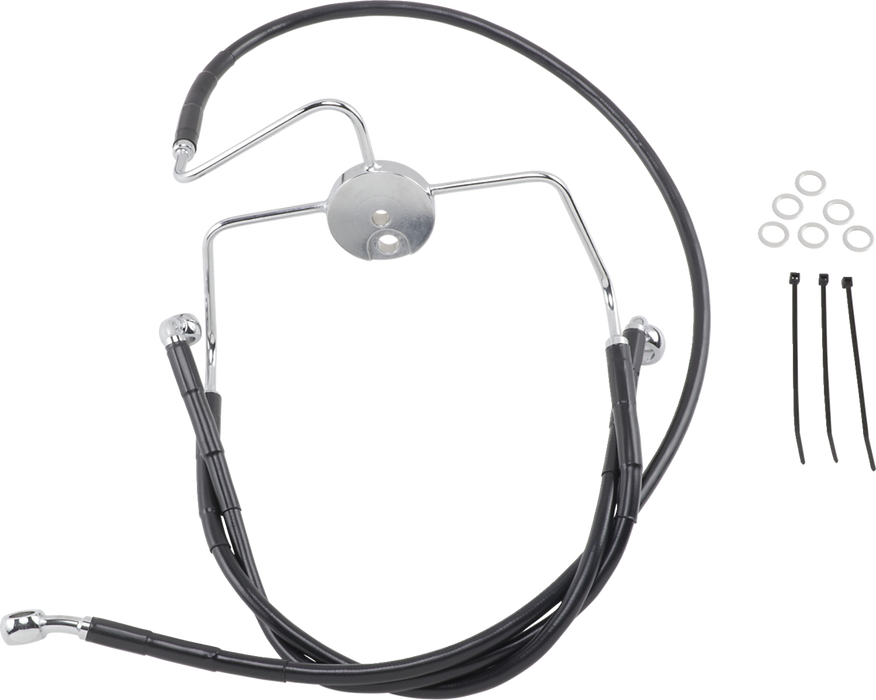 Brake Line - Front - Black - +6"